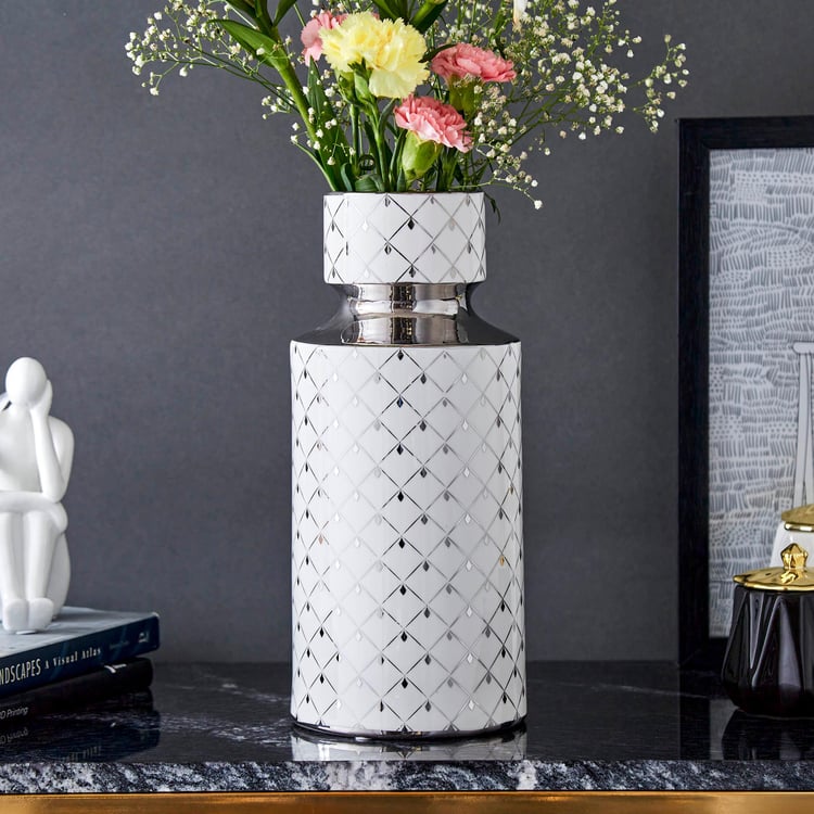 Glitz Décor Ceramic Printed Tall Vase