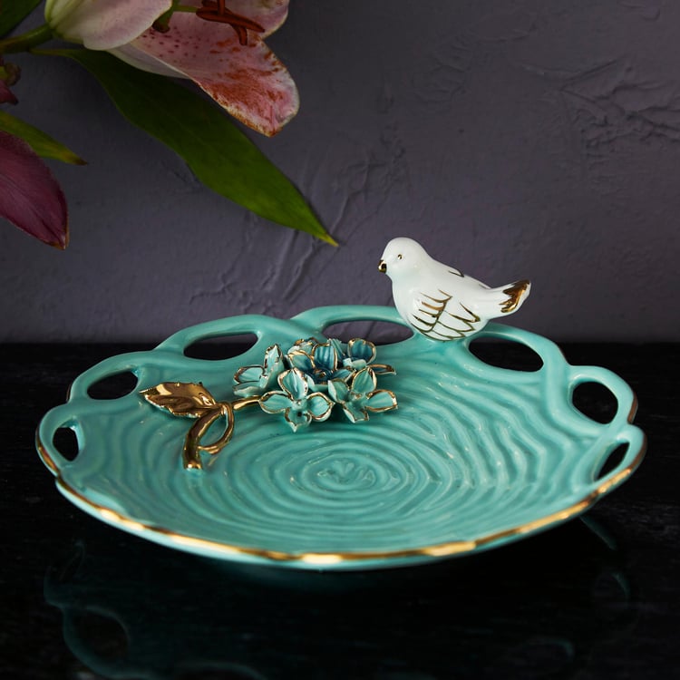 Moksha Decor Ceramic Bird Decorative Platter