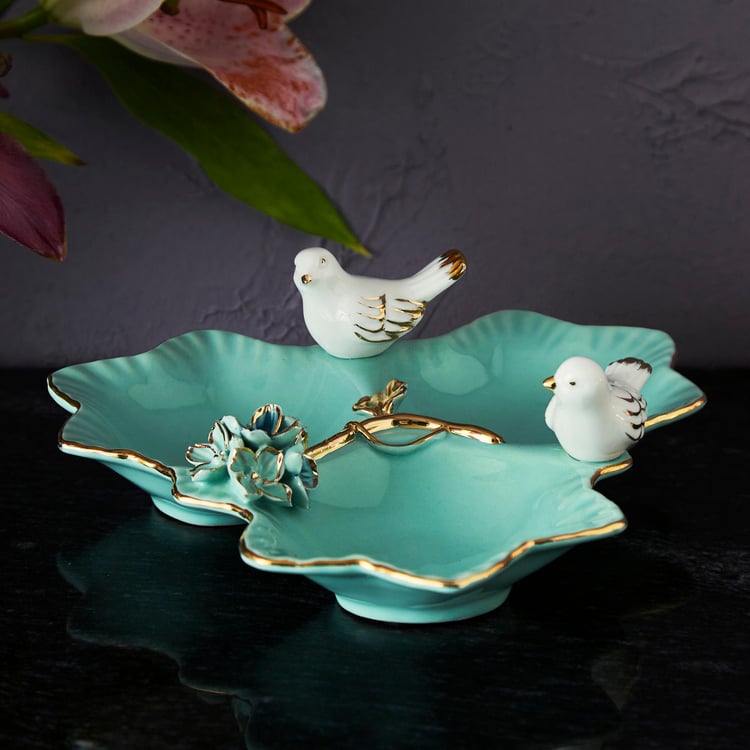 Moksha Decor Ceramic Bird Decorative Platter