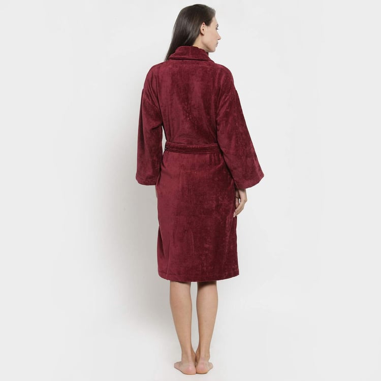 Buy TRIDENT Classic Red Solid Cotton Bathrobe from Trident at just INR ...