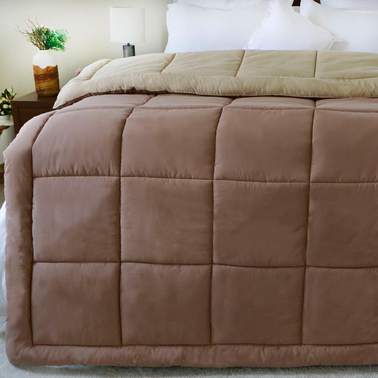 TRIDENT Home Essential Brown Solid Soft King Comforter - 228x274cm