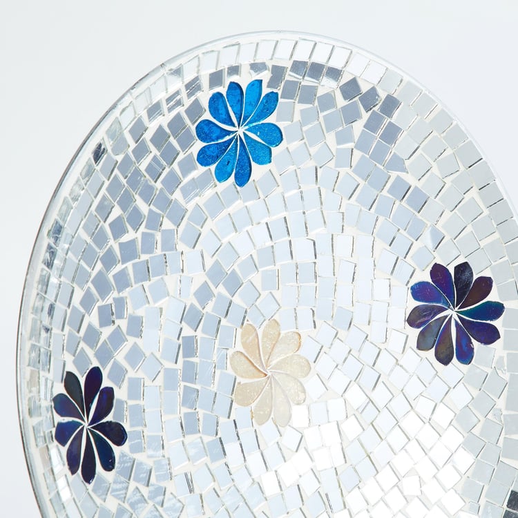 Corsica Mosaic Glass Decorative Plate with Stand