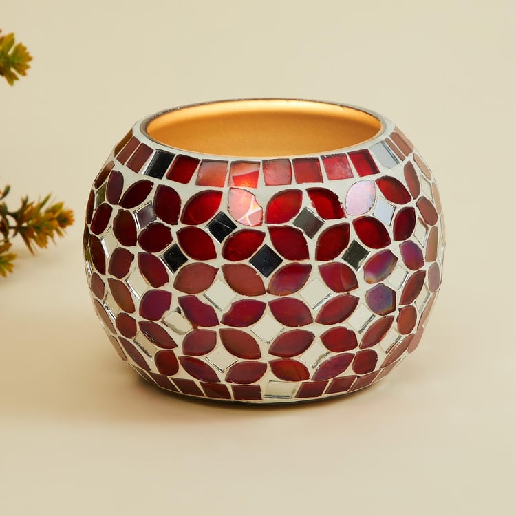 Corsica Glass Mosaic Votive Holder