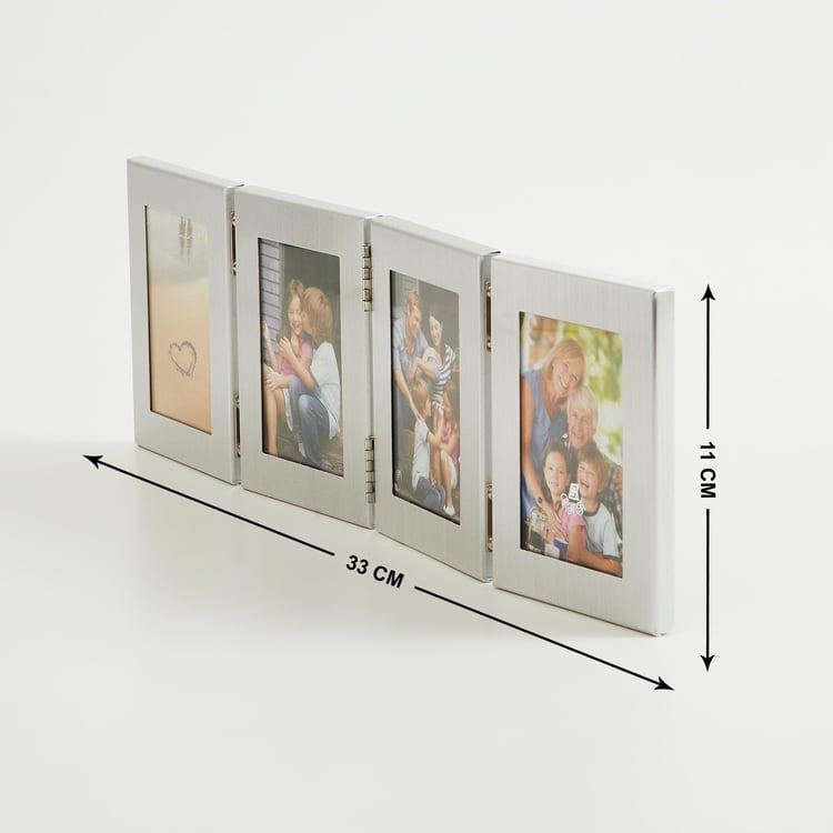Fiesta Century Silver Aluminium Folding Photo Frame - Set of 4