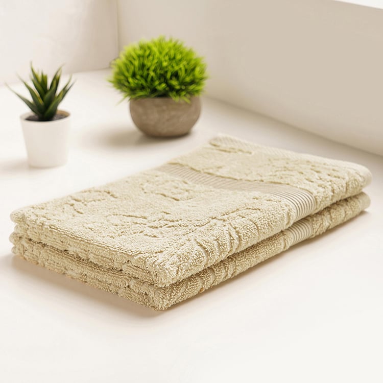 SPACES Rk Home Cotton Hand Towel, Beige - 40x60cm