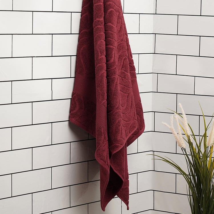 SPACES Rk Home Cotton Bath Towel, Red - 76x150cm