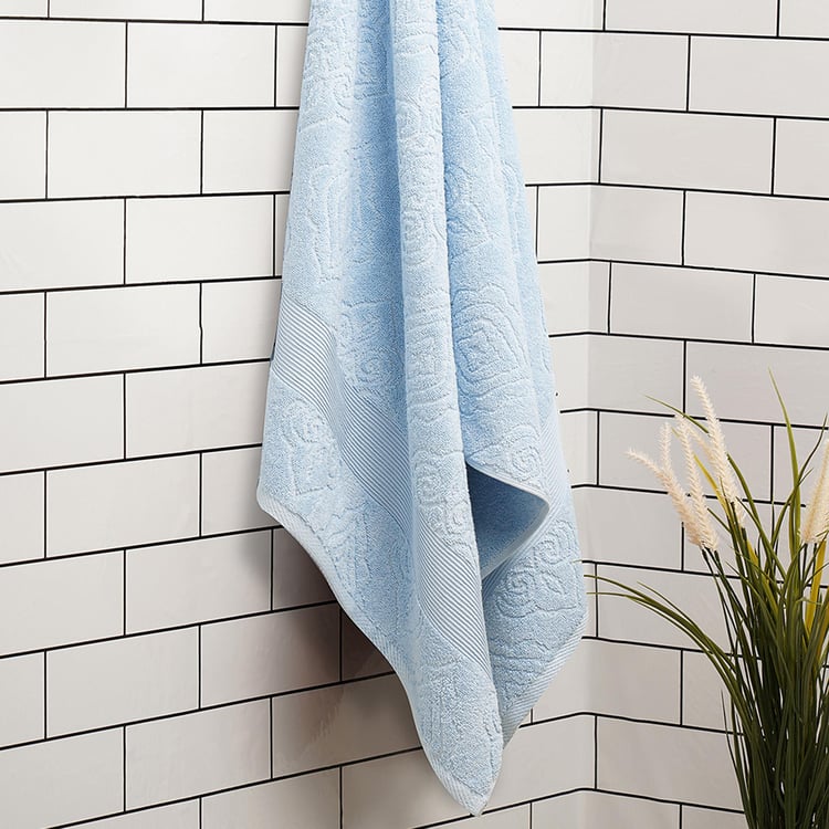 SPACES RK Home Cotton Bath Towel, Blue - 76x150cm