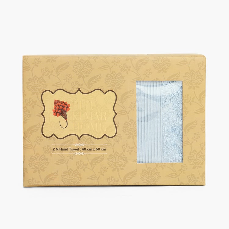 SPACES RK Home Cotton Hand Towel, Blue- 40x60cm