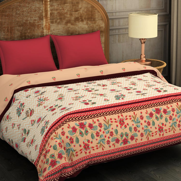 SPACES Rk Home Floral Printed Cotton Double Blanket