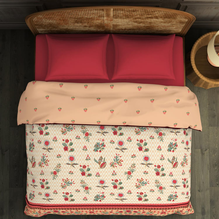 SPACES Rk Home Floral Printed Cotton Double Blanket