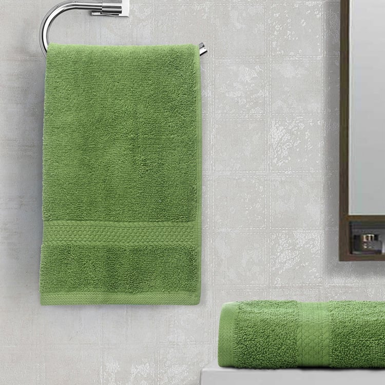 SPACES Colorfas Green Cotton Easy Care Hand Towel - 40x60cm - Set of 2