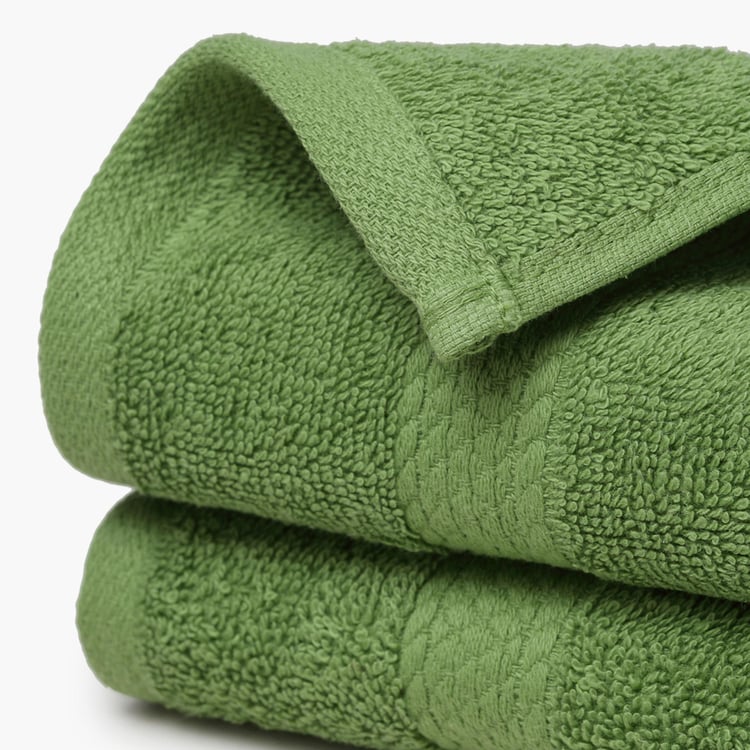 SPACES Colorfas Green Cotton Easy Care Hand Towel - 40x60cm - Set of 2