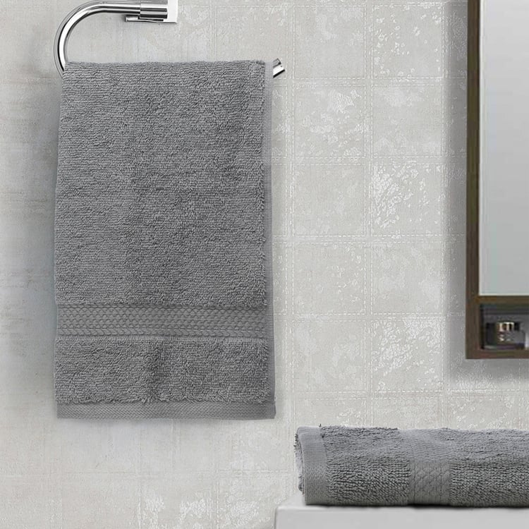 SPACES Colorfas Grey Cotton Easy Care Hand Towel - 40x60cm - Set of 2