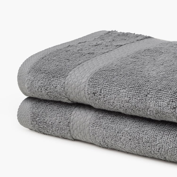 SPACES Colorfas Grey Cotton Easy Care Hand Towel - 40x60cm - Set of 2