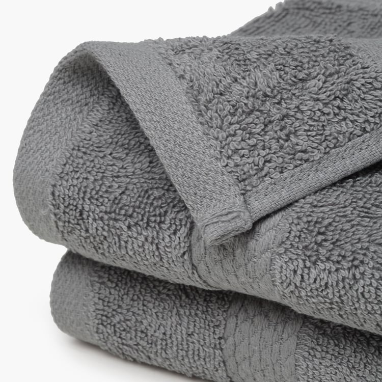 SPACES Colorfas Grey Cotton Easy Care Hand Towel - 40x60cm - Set of 2