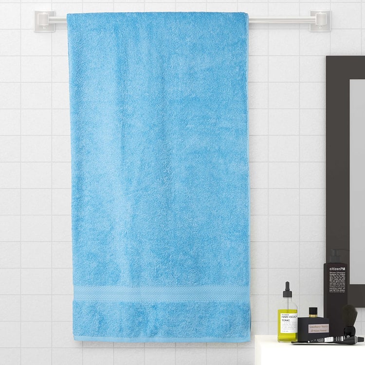 SPACES Colorfas Blue Cotton Easy Care Bath Towel - 90x180cm
