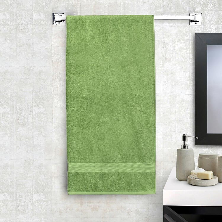 SPACES Colorfas Green Cotton Easy Care Large Bath Towel - 90x180cm