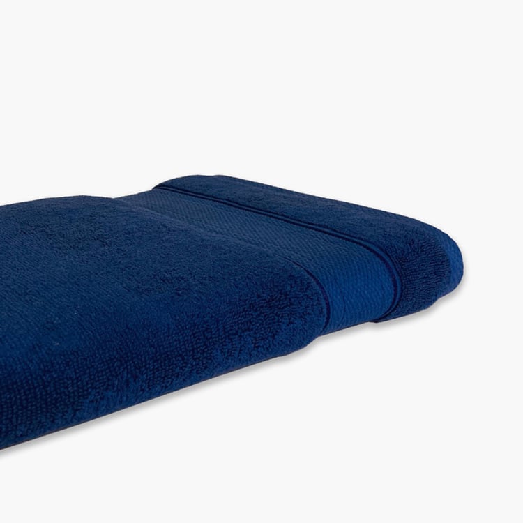 SPACES Econova Blue Textured Cotton Hand Towel - 40x60cm - Set Of 2