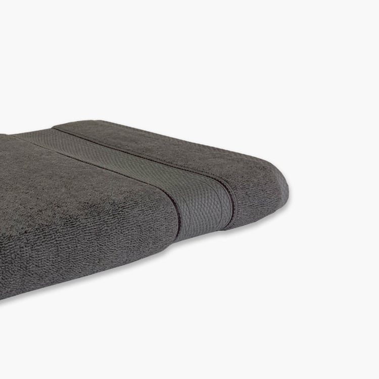 SPACES Econova Dark Grey Textured Cotton Hand Towel - 40x60cm - Set of 2