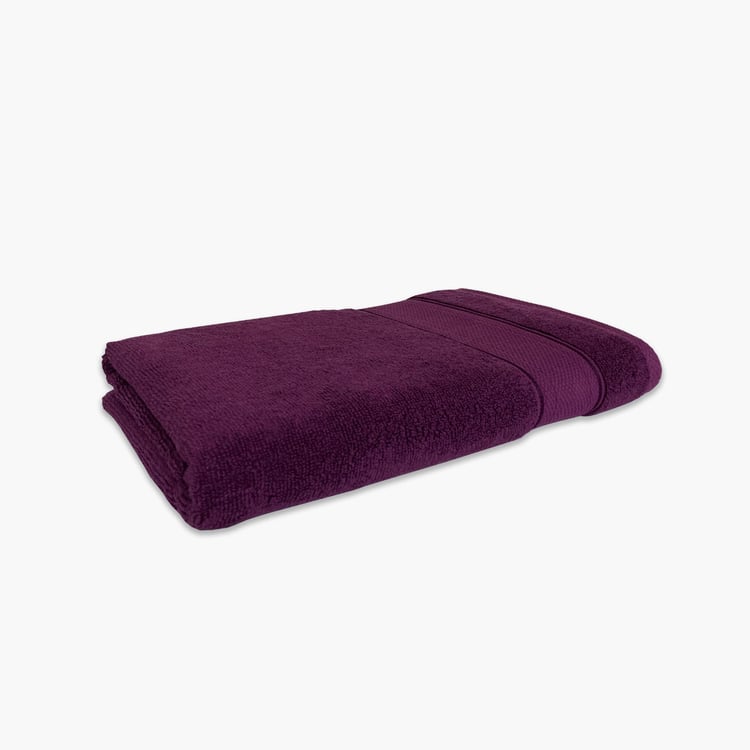 SPACES Econova Purple Textured Cotton Hand Towel - 40x60cm - Set Of 2