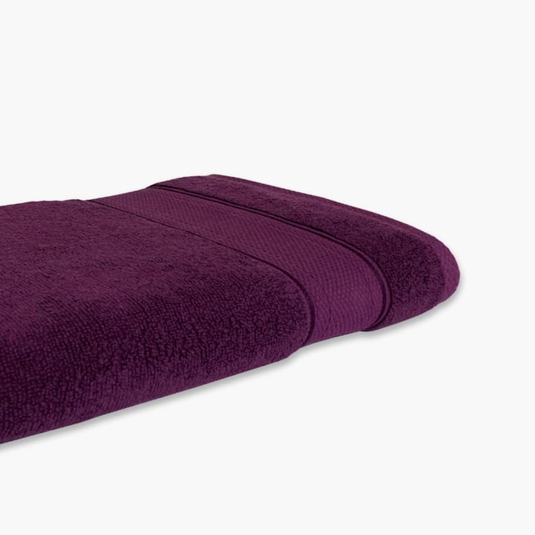 SPACES Econova Purple Textured Cotton Hand Towel - 40x60cm - Set Of 2