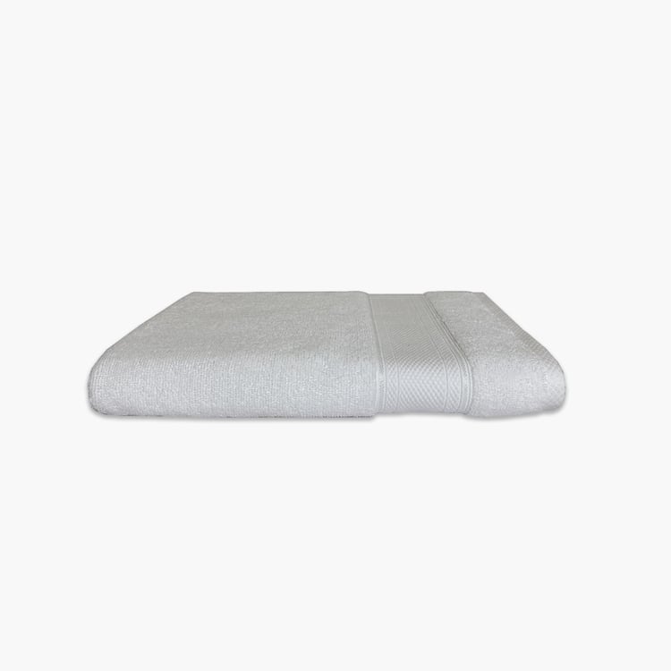 SPACES Econova White Textured Cotton Hand Towel - 40x60cm - Set Of 2