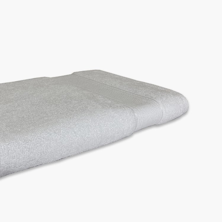 SPACES Econova White Textured Cotton Hand Towel - 40x60cm - Set Of 2