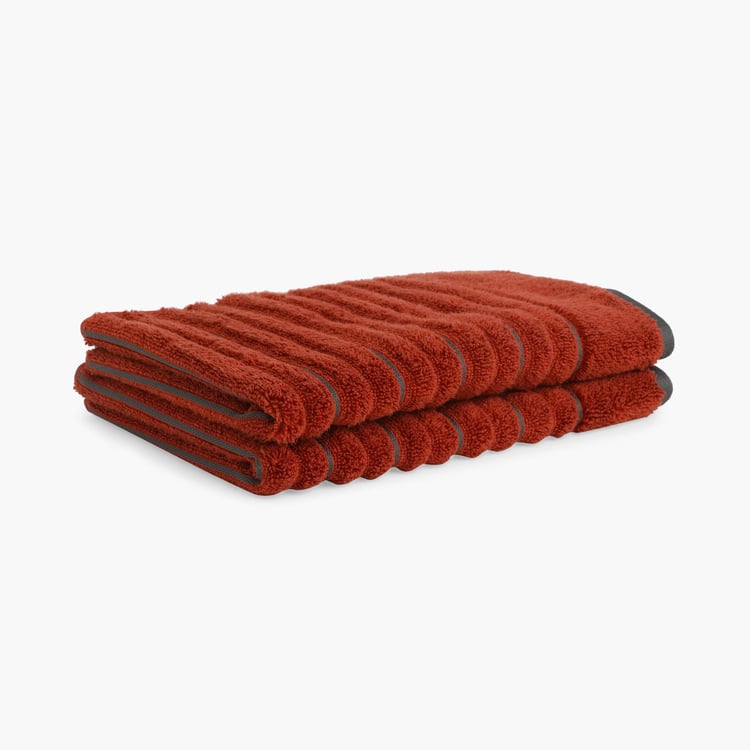 SPACES Exotica Set of 2 Cotton Striped Hand Towels - 60x40cm