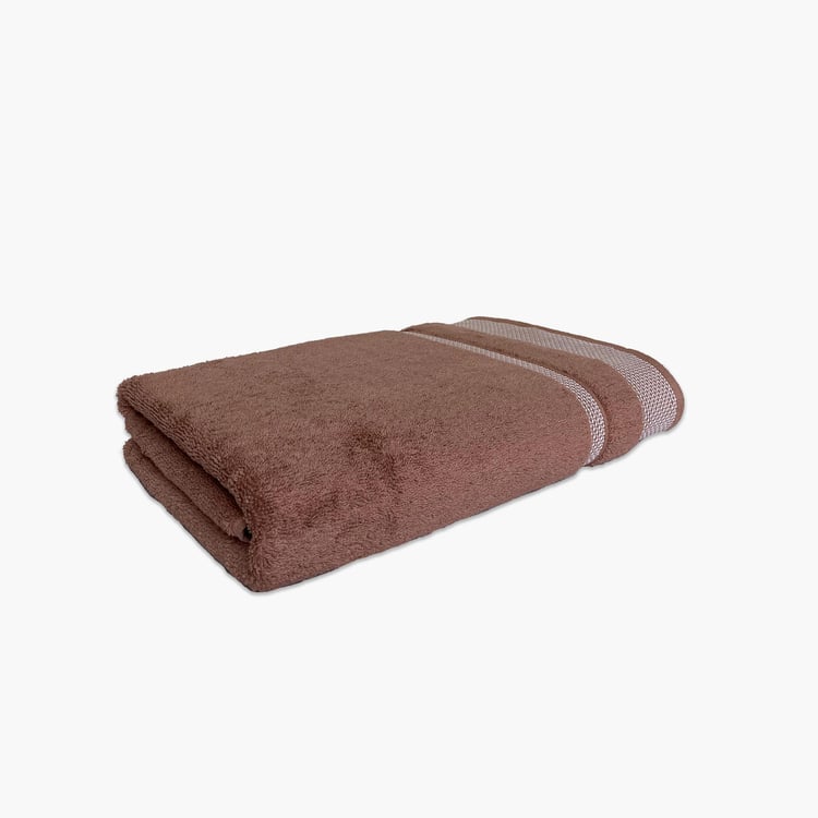 SPACES Hygro Light Brown Textured Cotton Bath Towel - 75x150cm