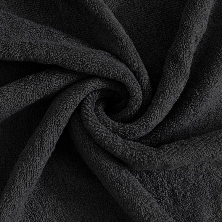 SPACES Swift Dry Black Textured Cotton Bath Towel - 75x150cm