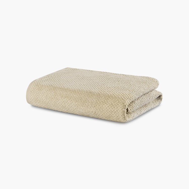 SPACES Swift Dry Beige Textured Cotton Bath Towel - 75x150cm