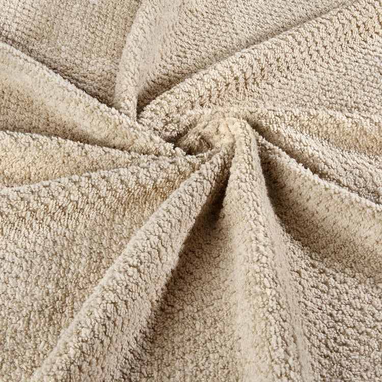 SPACES Swift Dry Beige Textured Cotton Bath Towel - 75x150cm