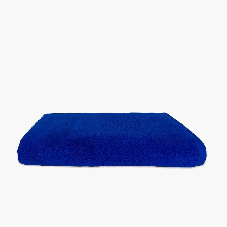 SPACES Swift Dry Blue Textured Cotton Bath Towel - 75x150cm