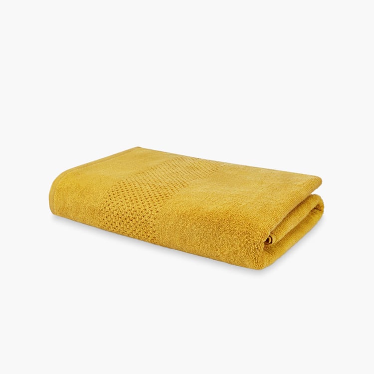 SPACES Swift Dry Yellow Textured Cotton Bath Towel - 75x150cm