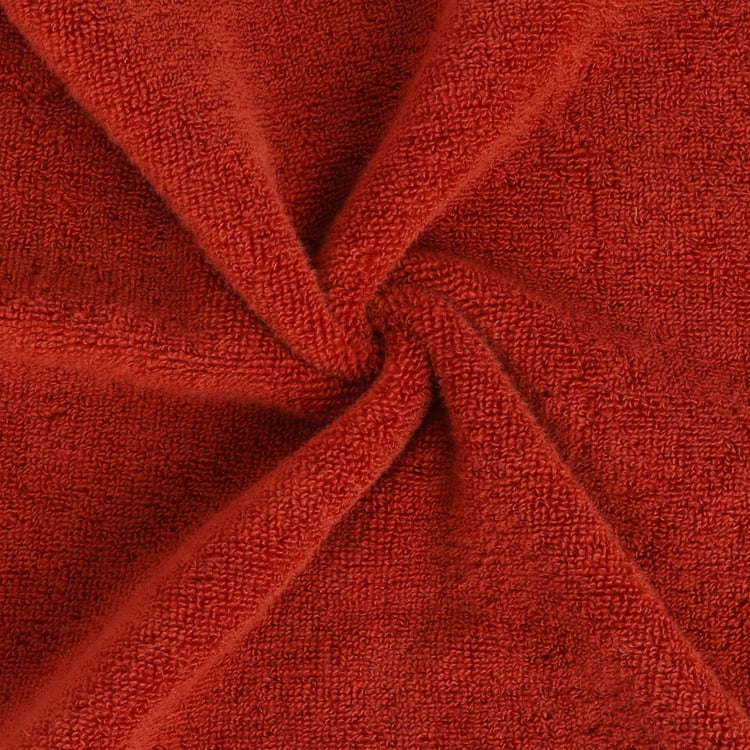 SPACES Econova Red Textured Cotton Hand Towel - 40x60cm - Set Of 2