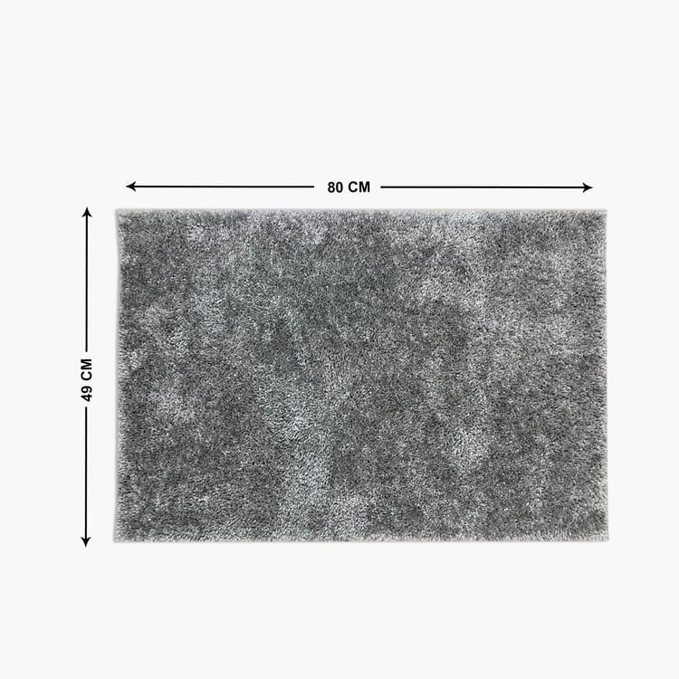 Spaces Large Size Luxury Cushlon Grey Textured Anti-Skid Door Mat - 49X80Cm