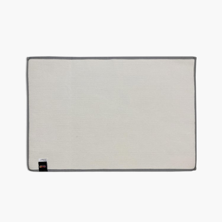 Spaces Large Size Luxury Cushlon Grey Textured Anti-Skid Door Mat - 49X80Cm