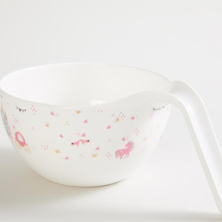 Glee Unicone White Printed Melamine Noodles Bowl - 14cm