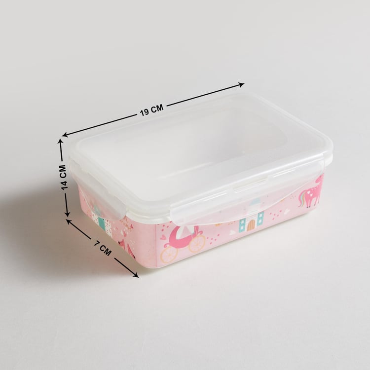 Glee Unicone Multicolour Printed Melamine Rectangular Lunch Box