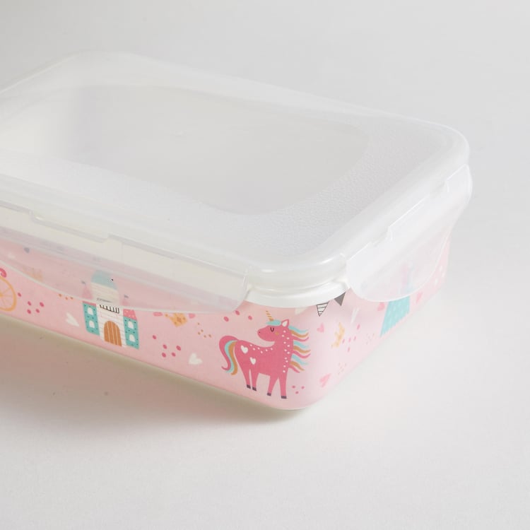 Glee Unicone Multicolour Printed Melamine Rectangular Lunch Box
