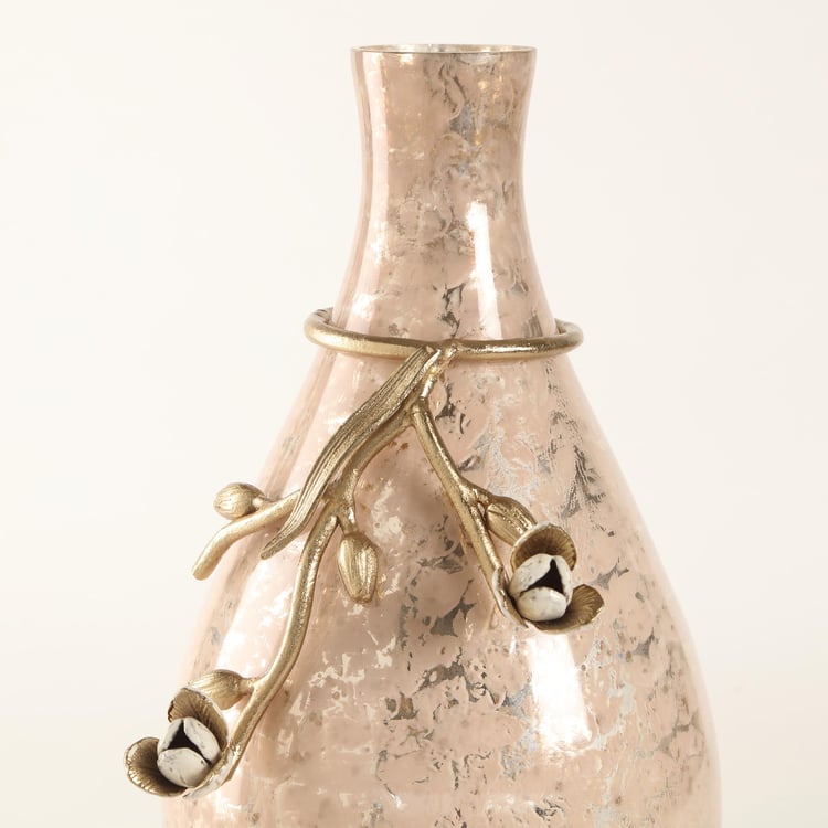 Moksha Decor Glass and Metal Narrow Vase