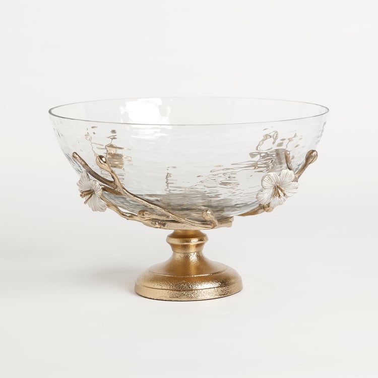 Moksha Glass Floral Decorative Bowl