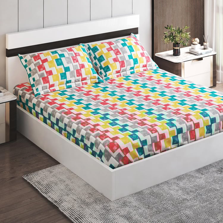 Everyday Essentials Printed 3Pcs Queen Bedsheet Set