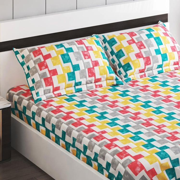 Everyday Essentials Printed 3Pcs Queen Bedsheet Set