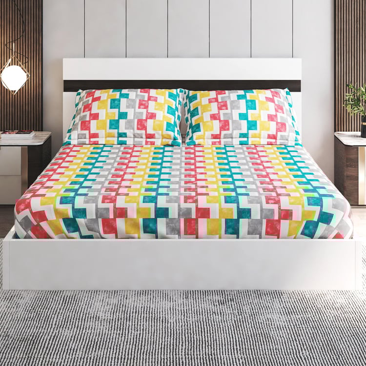 Everyday Essentials Printed 3Pcs Queen Bedsheet Set