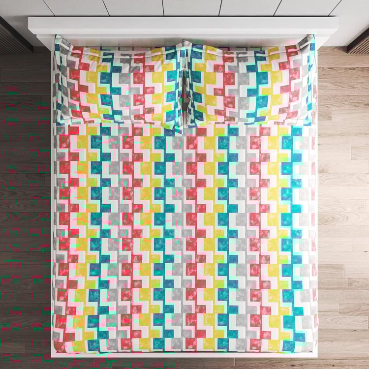 Everyday Essentials Printed 3Pcs Queen Bedsheet Set