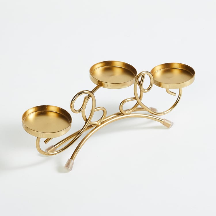 Corsica Fest Set of 3 Glass Candle Holders with Metal Stand