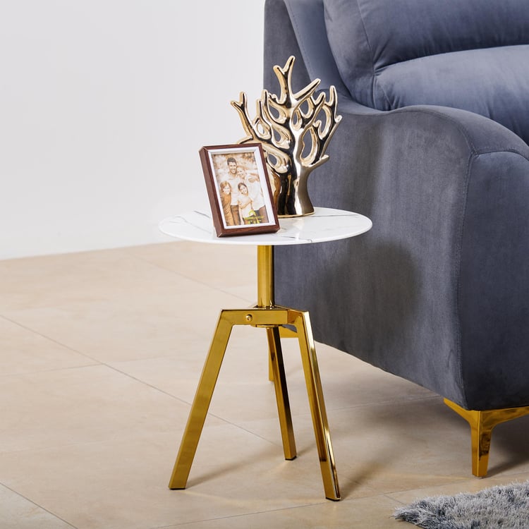 Bianca Glass Top End Table - Gold