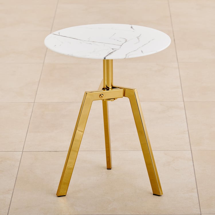 Bianca Glass Top End Table - Gold