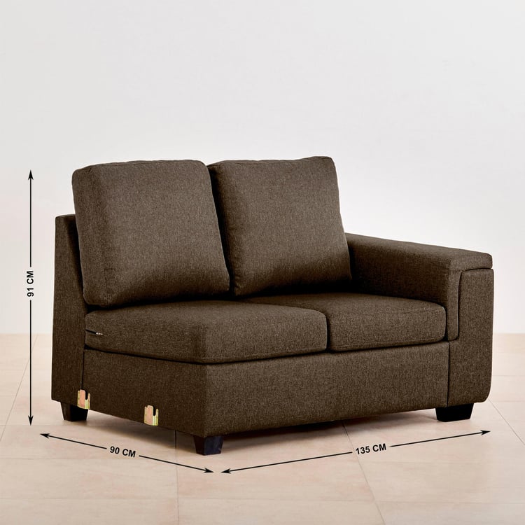 Signature NXT Fabric 3-Seater Sectional Sofa with Left Chaise - Brown